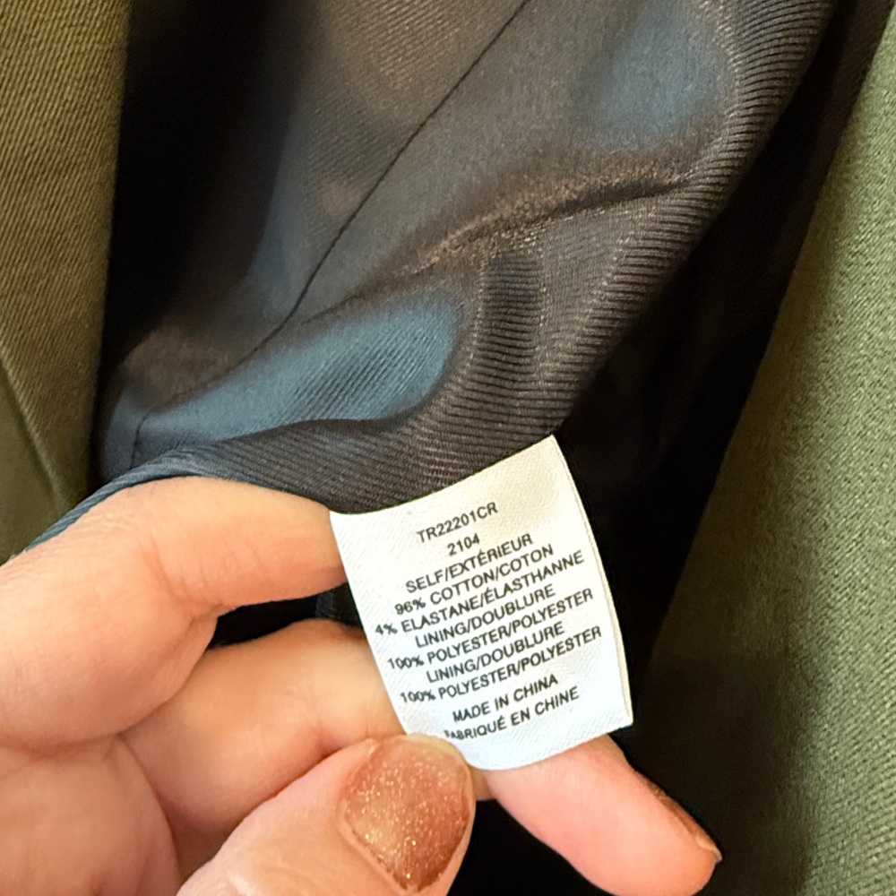 Derek Lam 10 Crosby Ady Double-Breasted Blazer Women’s Size 12 Army Green - Picture 8 of 12